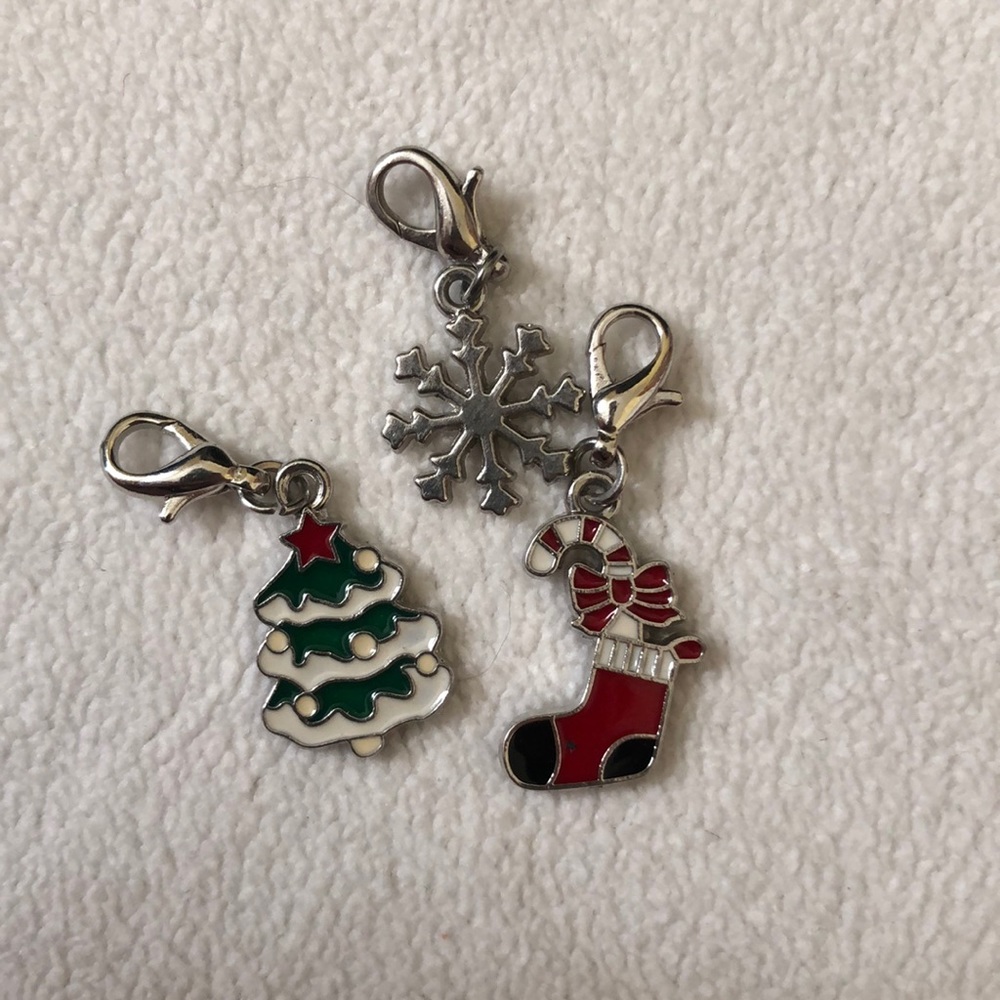 christmas tree,stocking and snowflake keychains